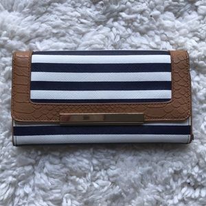 Aldo blue and white stripe wallet